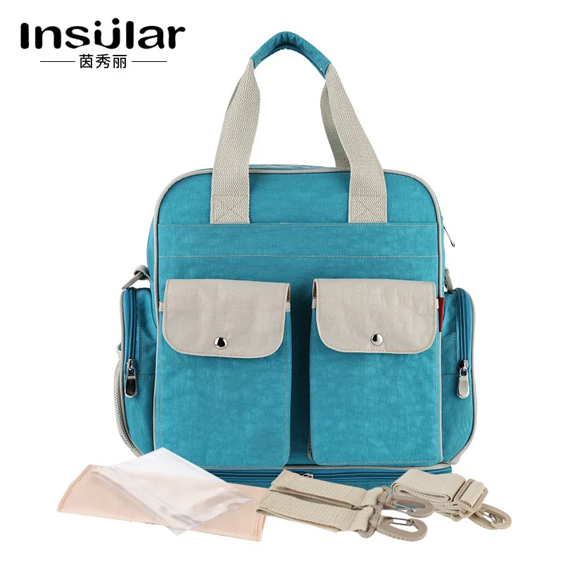 

Insular Baby Nappy Bags Nylon Baby Diaper Bag Large Capacity Mummy Stroller Pouch Backpack Multi-functional Baby Nursing Bags