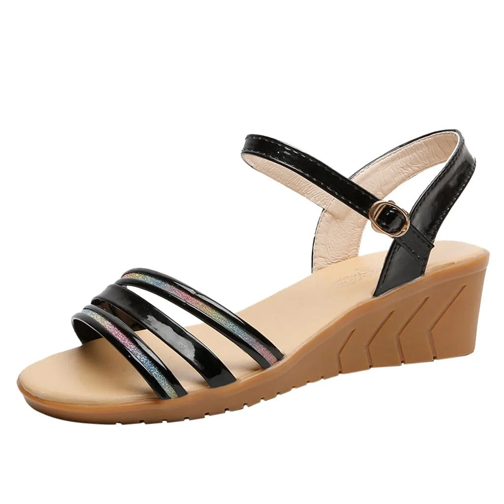

Jaycosin sandals summer new wedge sandals female casual word buckle fish mouth female sandals tendon flat foreign trade large