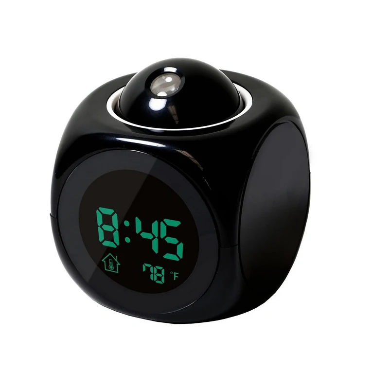 

2018 Unique LED Projection Alarm Clocks Temperature Display Digital Projector Desk Clocks With Electronic LED Time For Bedroom