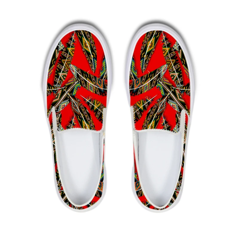 

Casual Leaf Women Shoes Woman Flats Ladies Canvas Shoes Fashion Girls Sneakers Slip On Patchwork Black Red Female Board Shoes