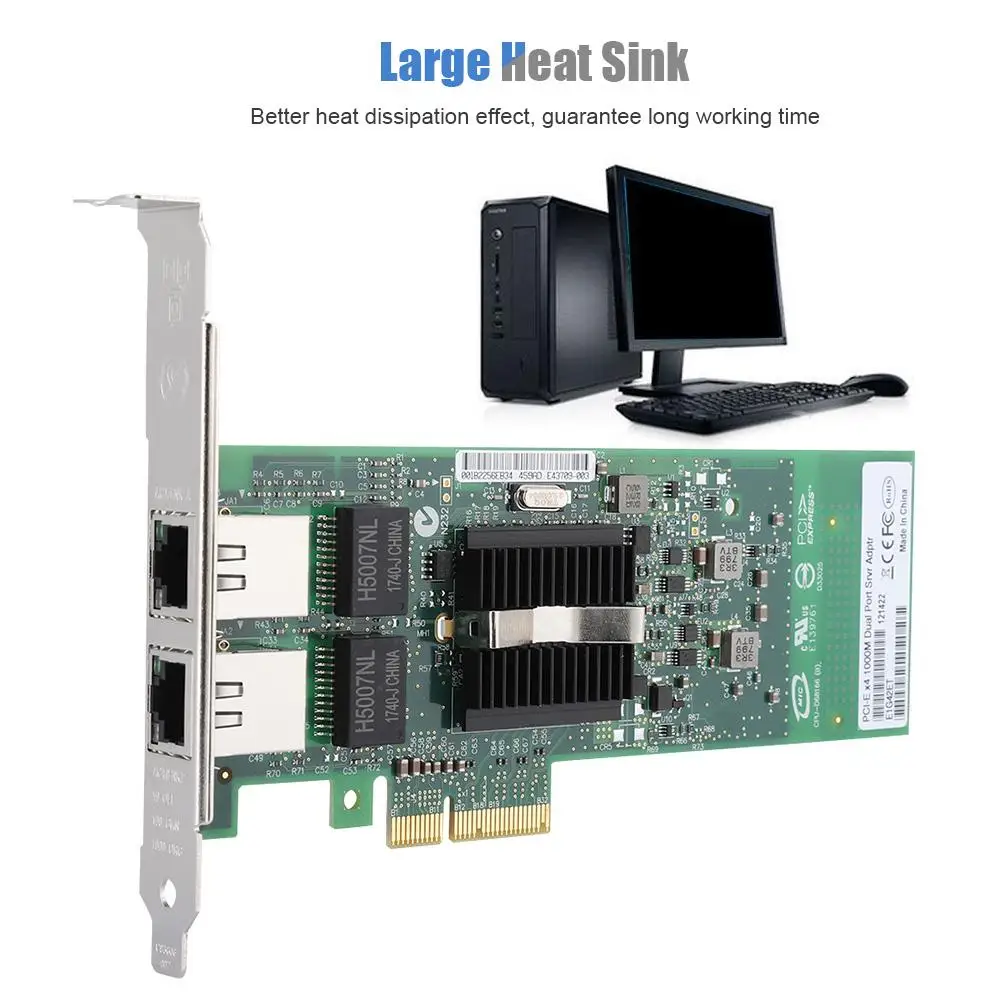 Для Intel 82576 PCI-E x4 двухпортовый гигабитный LAN Lightning защита версия 10/100/1000 Мбит/с Серверная сетевая карта новая