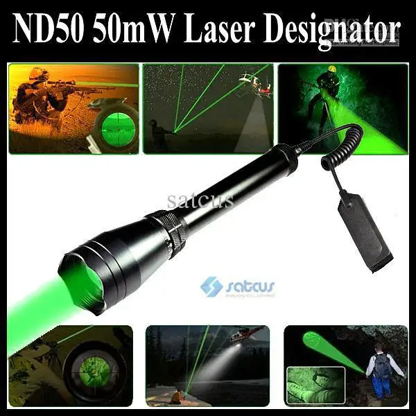 

Free Shipping ND50 Long Distance Laser Tactical ND3 Green Flashlight Hunting Scope 50mW Laser Designator Sight for Riflescope