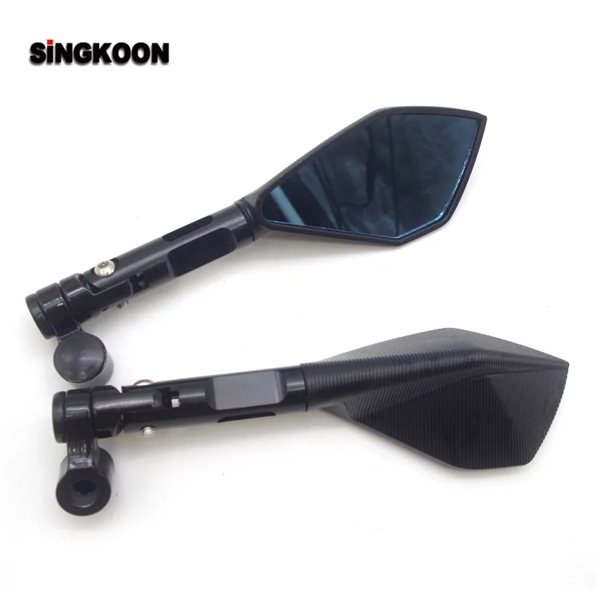 

CNC Aluminum Motorcycle Rearview Mirrors Blue Glass Motorcycle Side Mirror FOR ducati panigale v4 fz6n mt 07 2019 zzr1400 fz16