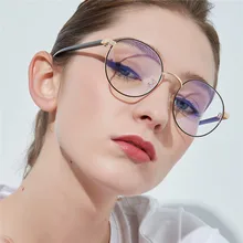 Women's Flat Mirror Circular Metal Frame Small Frame Myopia Frame Male Literature And Art Retro Glass Frame Ultra Light Women's Flat Mirror Circular Metal Frame Small Frame Myopia Frame Male Literature And Art Retro Glass Frame Ultra Light