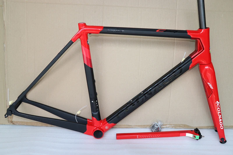 Черный красный Colnago C64 карбоновая рама полный карбоновый дорожный велосипед комплект велосипедных рам fit Di2 и механическое снаряжение