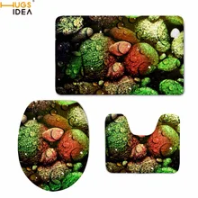 HUGSIDEA 3D Красочные Каменные печатные ковры для ванной комнаты с крышкой коврик площадь WC ковры модный домашний Декор Аксессуары для ванной 3 шт. Набор ковриков