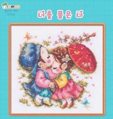 CS-586 cross stitch kit wedding kiss, korea wedding cross stitch.jpg