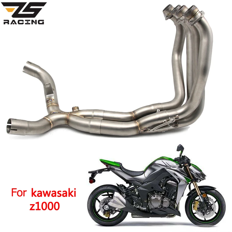 

ZS Racing Motorcycle Exhaust Middle Pipe Full System Modified Front Pipe Tube For KAWASAKI Z1000 2010-2016 Slip-on