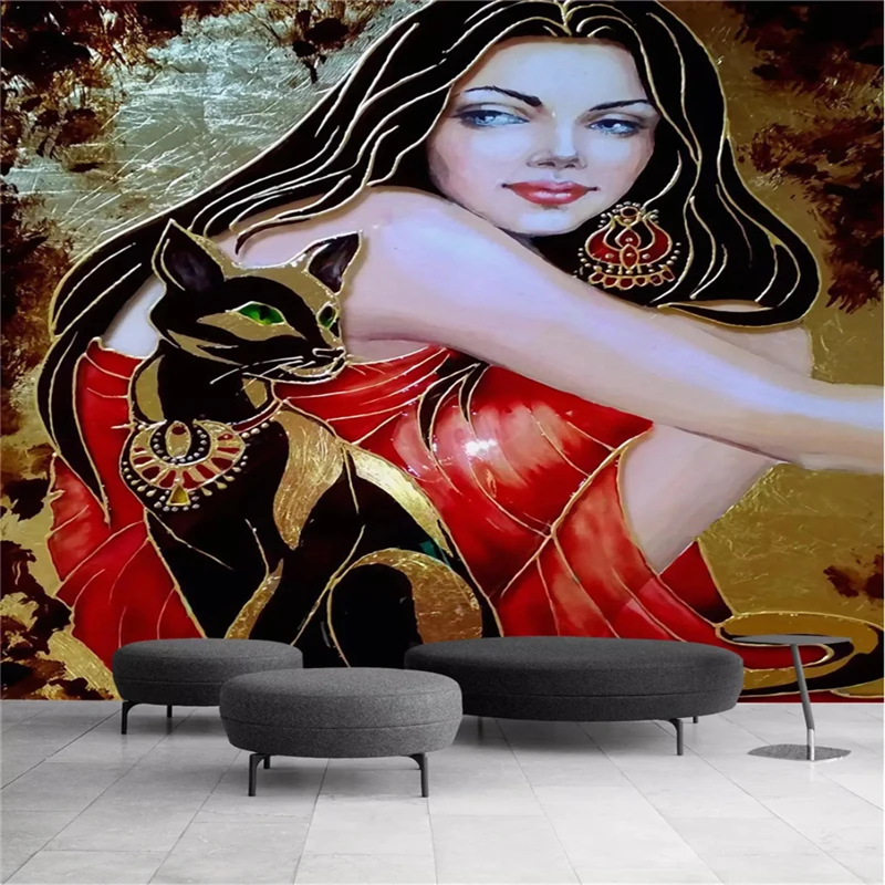 Beibehang behangunderwater ultra hd mulher nua arte foto fundo pintura