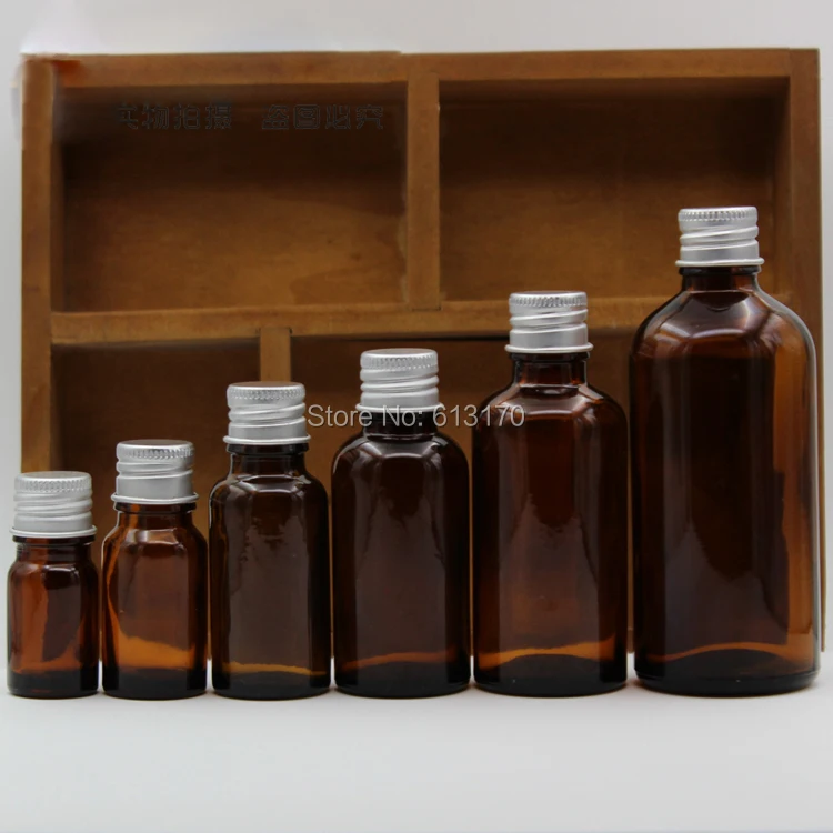 5ml,10ml,15ml,20ml,30ml,50ml,100ml Empty Amber Glass Bottles Sample Vials Aluminum Cap Brown Essential Oil Bottles 5ml,10ml,15ml,20ml,30ml,50ml,100ml Empty Amber Glass Bottles Sample Vials Aluminum Cap Brown Essential Oil Bottles