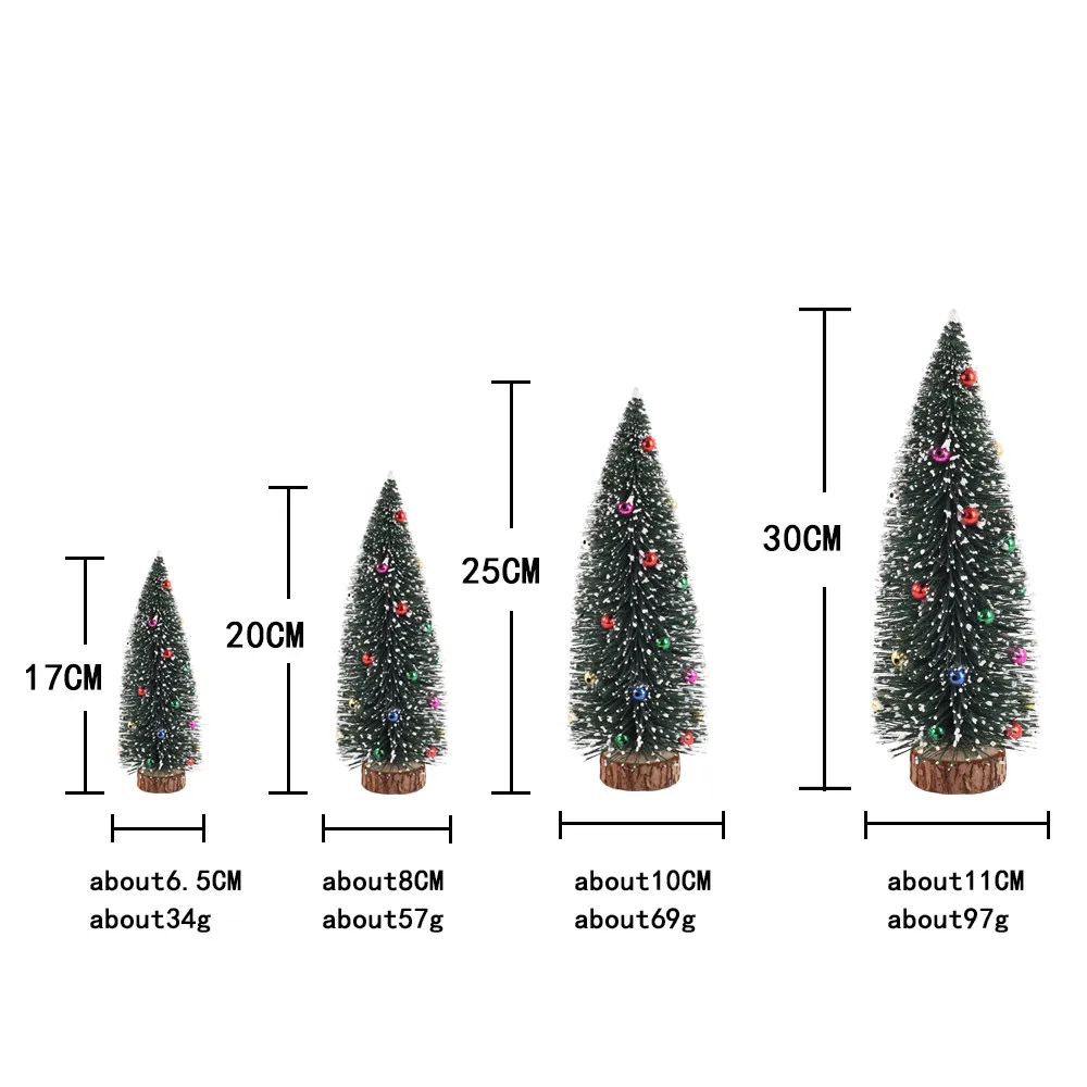 Высокое качество 1 шт. Маленькая DIY Рождественская елка искусственная сосна дерево мини щетка для бутылок из сизаля Рождественская елка Санта, снег, мороз деревенский дом