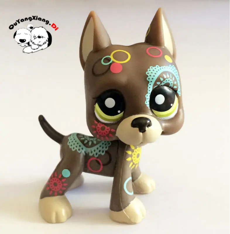 

CWG021 Pet Shop Animal Gray Floral Tattoo Great Dane Dog action Figure cute puppy