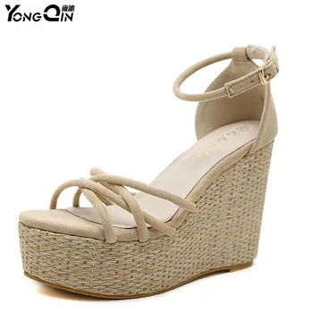

2018 Women Summer Platform Shoes Sexy High Heel Wedge Elegant Sandals