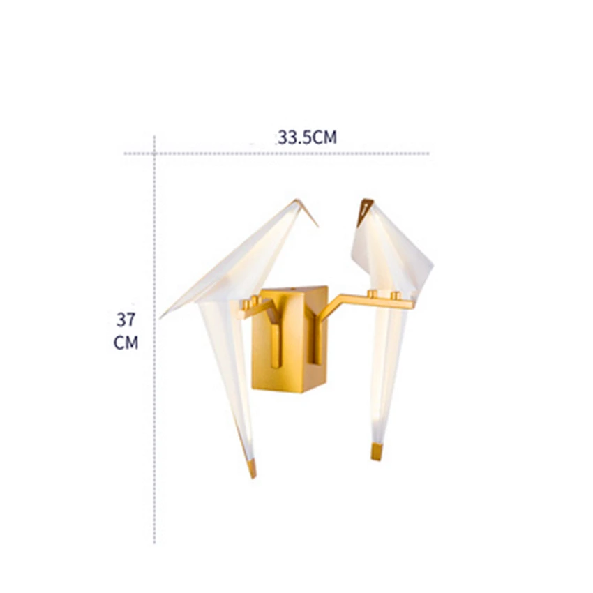 Скандинавская птица светодиодный подвесной светильник оригами кран Птица подвесной светильник спальня гостиная столовая Крытый Декор Кухонные светильники - Цвет корпуса: Wall lamp 2 Head
