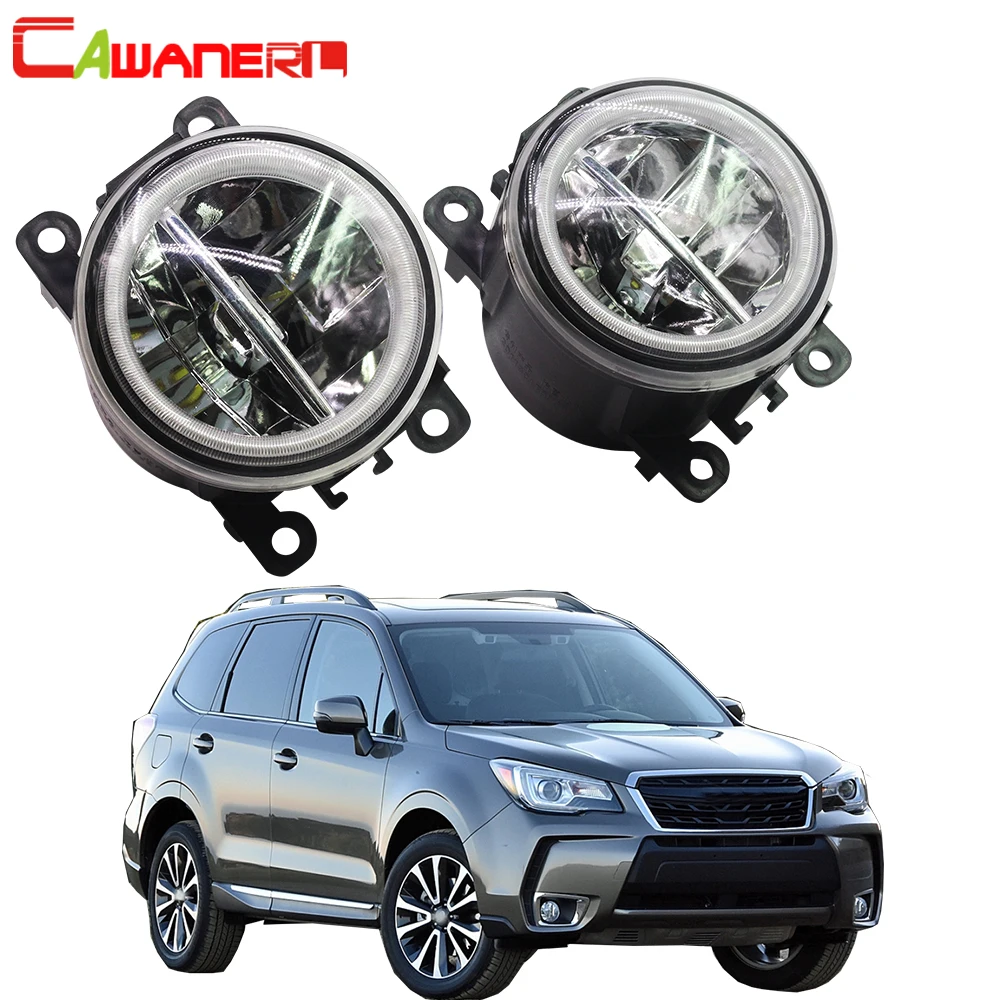 

Cawanerl Car LED Fog Light + Angel Eye DRL Daytime Running Light 4000LM 12V For Subaru Forester 2013 2014 2015 2016 2017 2018