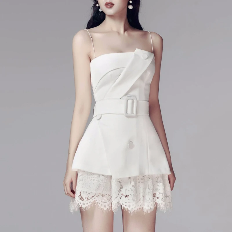 Женский комплект из двух предметов INDRESSME Белый Кружевной Костюм бандо на