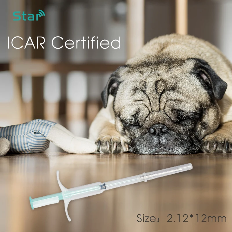 

(20pcs/lot) 2.12*12mm Pet Syringe animal microchip FDX-B 134.2khz Dog ID implant pet chip needle vet RFID injector syringe