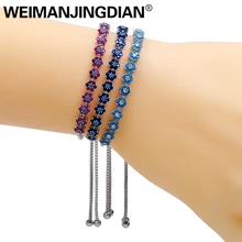 WEIMANJINGDIAN Высокое качество красивые различные цвета цветок кубического циркония Кристалл CZ регулируемые браслеты для женщин или невесты