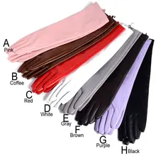 30 см-80 см женские Вечерние перчатки из натуральной кожи длинные перчатки 11 цветов