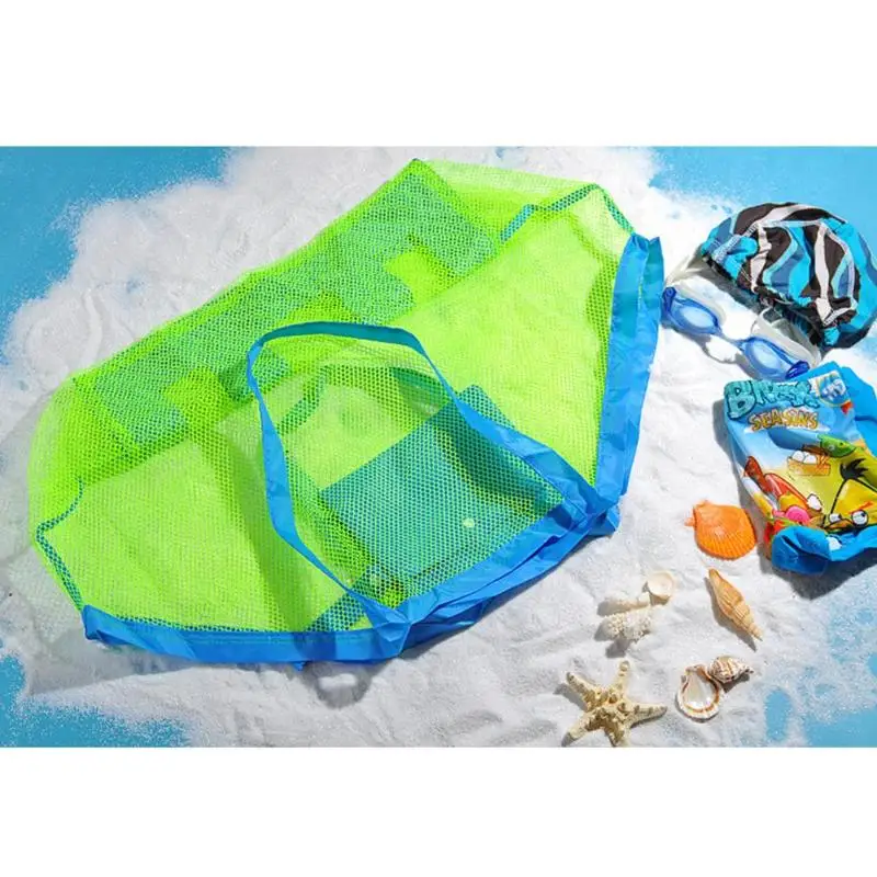 Детская Сетчатая Сумка для малышей, детская складная сумка для пляжа для мальчиков и девочек, для хранения игрушек для ванной, висящая Большая объемная уличная присоска, корзины