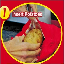 1PC Red Washable Cooker Bag Baked Potato Microwave Cooking Potato Quick Fast (cooks 4 potatoes at once) hot selling MI6