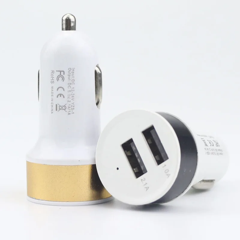 

Alloy Vehicle Charging Dual Usb Car Charger for Mobile Phone Multifunctional Vehicle Charging for Iphone Smart Phones
