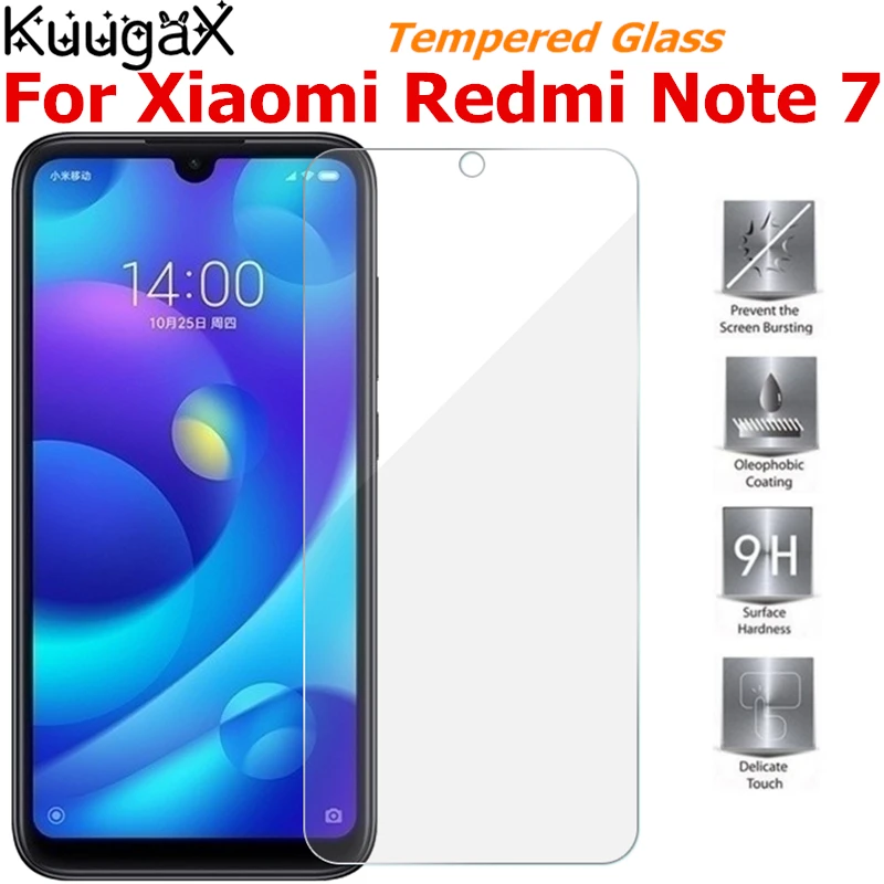 

Tempered Glass For Original Xiaomi Redmi Note 7 4GB 64GB Original 9H smart phone Screen Protector Film on Toughened display