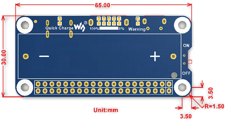 Chapéu da Bateria do Li-íon para o pi da Framboesa Saída Regulada Carga Rápida Bidirecional 5 v - Imagem 6