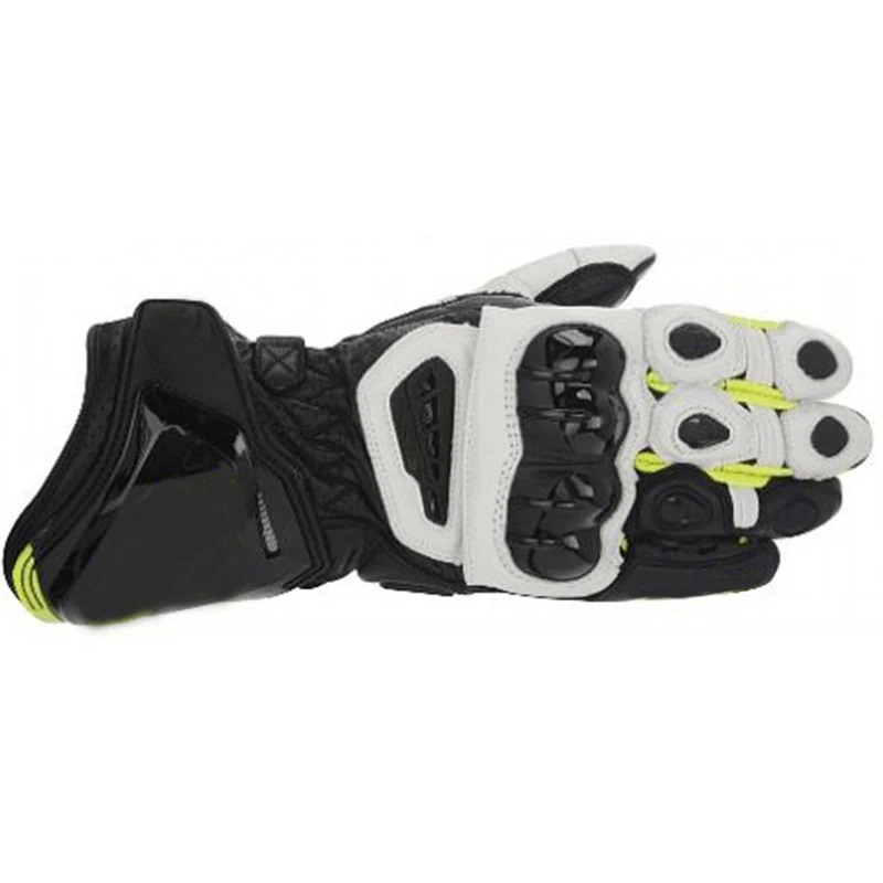 

Moto PRO Street Motorcycle Leather Long Gloves Racing Motorbike Black/White/Fluo Yellow Gloves