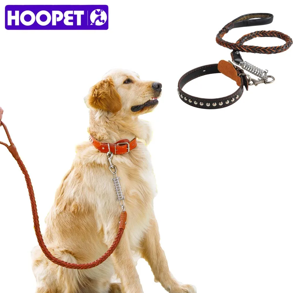 HOOPET Pet Set Dog Leash Strong Leads and Collars Leather 2 Colors
