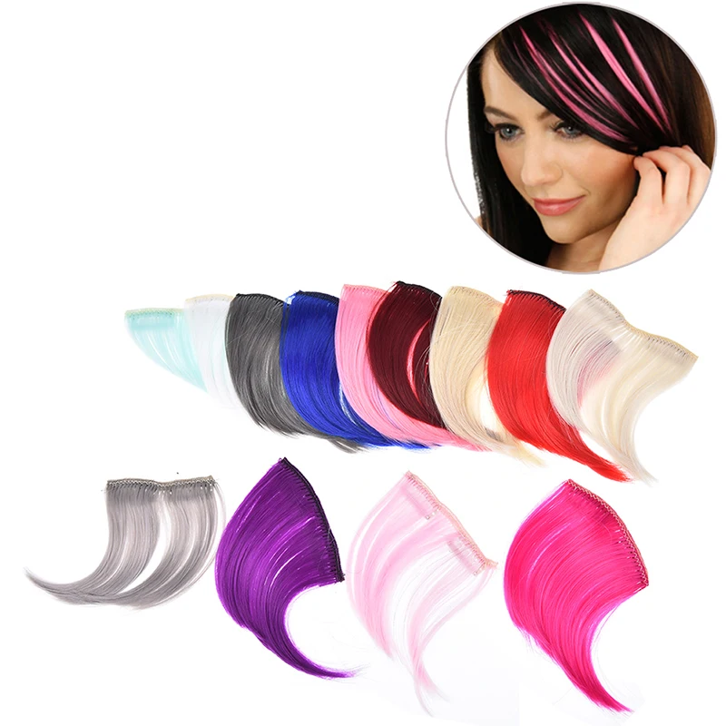 Clip-in One Piece For Ombre Hair Extensions 10*14cm Candy Color Straight Long Synthetic Hair New