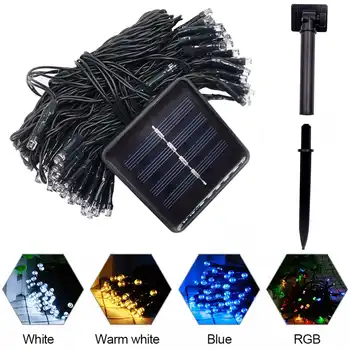 

Newest 12M 100 LED Outdoor Solar Lamp LED String Lights Fairy Holiday Christmas Party Garlands Solar Garden Waterproof Lights