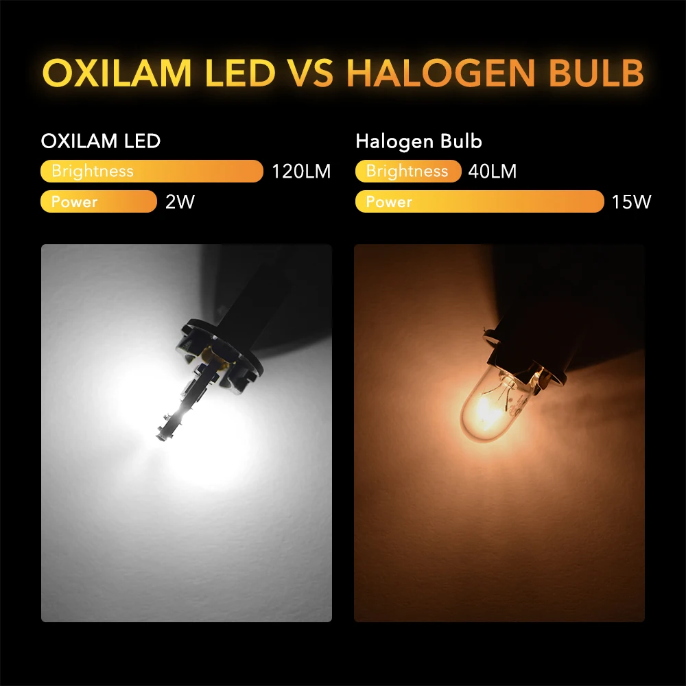OXILAM 10 шт. T10 светодиодный лампы W5W просвет лицензии Интерьер светильник для VW Polo Golf