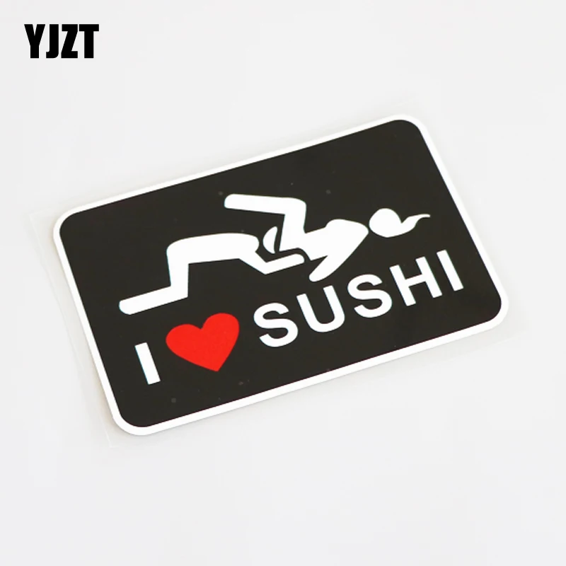 

YJZT 12CM*7.8CM Fun I LOVE SUSHI PVC Car Window Sticker Decal Waterproof 13-1101