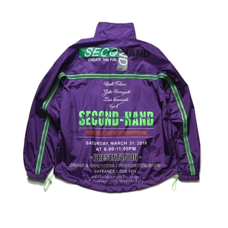 Светоотражающие Курточка бомбер Для мужчин Harajuku в стиле хип-хоп Уличная Для мужчин s повседневные куртки в стиле пэчворк пилот ветровка, мужская куртка 6Jk02 - Цвет: Purple