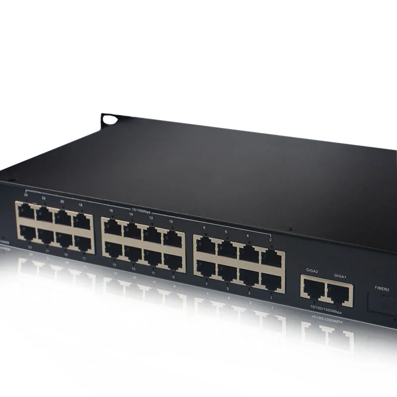 Высококачественный 24 порта 10/100 м и 2-100/1000 uplink IEEE802.3af PoE переключатель для сети