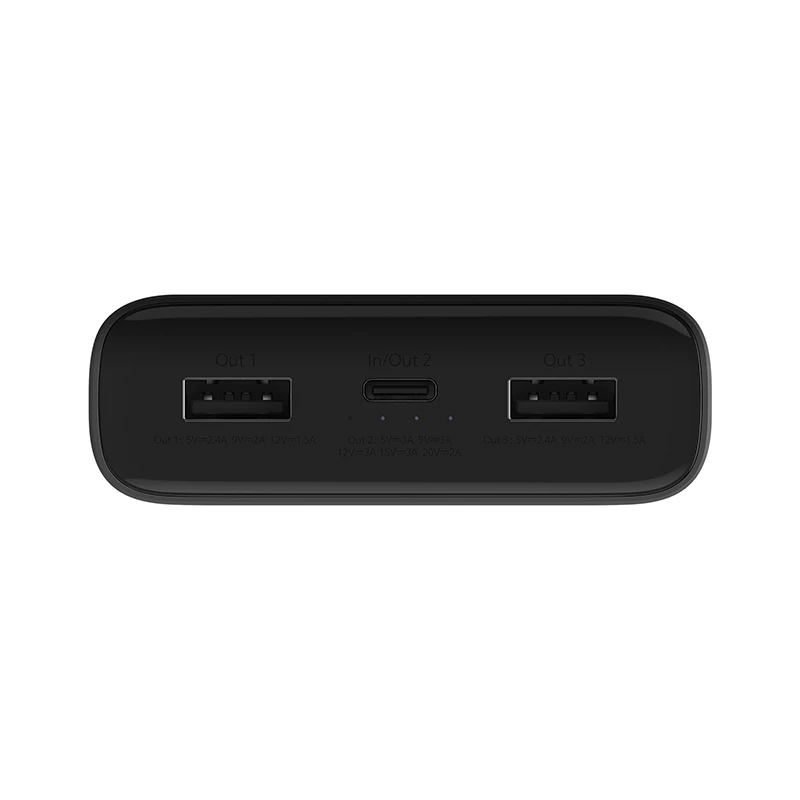 Оригинальный внешний аккумулятор Xiaomi 20000 мАч 3 USB C 45 Вт Двусторонняя батарея
