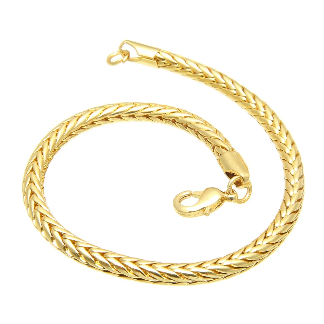 5mm Hip Hop Bracelets For Women Men Silver Gold Black Foxtail Wristband Cuff Bracelet Fashion Link Chain Men Bracelets & Bangles