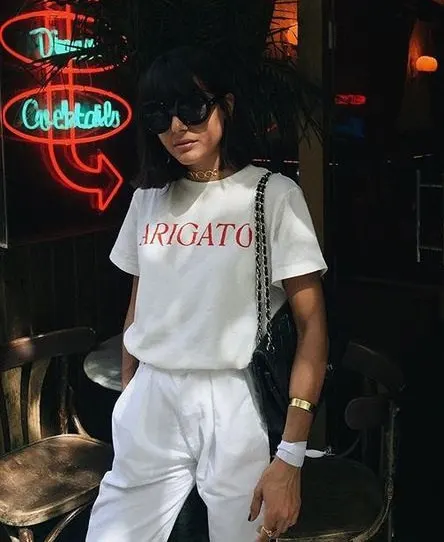 Аригато японский спасибо футболка забавный tumblr майка летом стиль crewneck