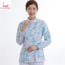 Детская стоматологическая Больничная стоматологическая клиника женский медсестер стоячий воротник длинный рукав талия комбинезон