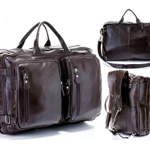 Новая многофункциональная Мужская Дорожная сумка из натуральной кожи, кожаный рюкзак, сумка для путешествий и путешествий, мужская сумка на плечо, большая