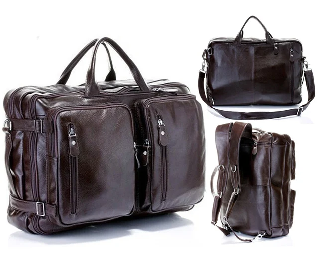 New Multi-Function Genuine Leather Men Travel Bag  leather Backpack Duffle Bag Tote luggage& travel bags Men Shoulder Bag Large