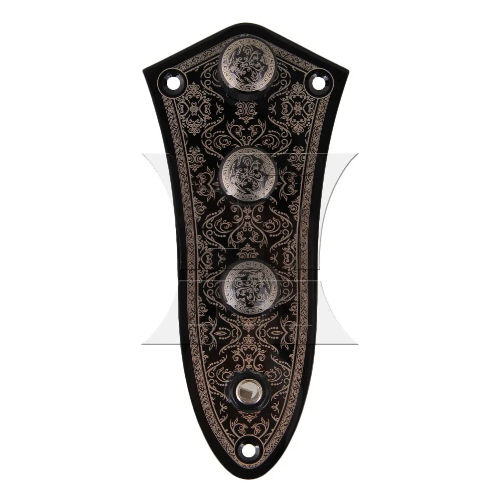 

Yibuy Black Volume Tone Speed Switch Wired Loaded Control Knobs Plate for JB Bass