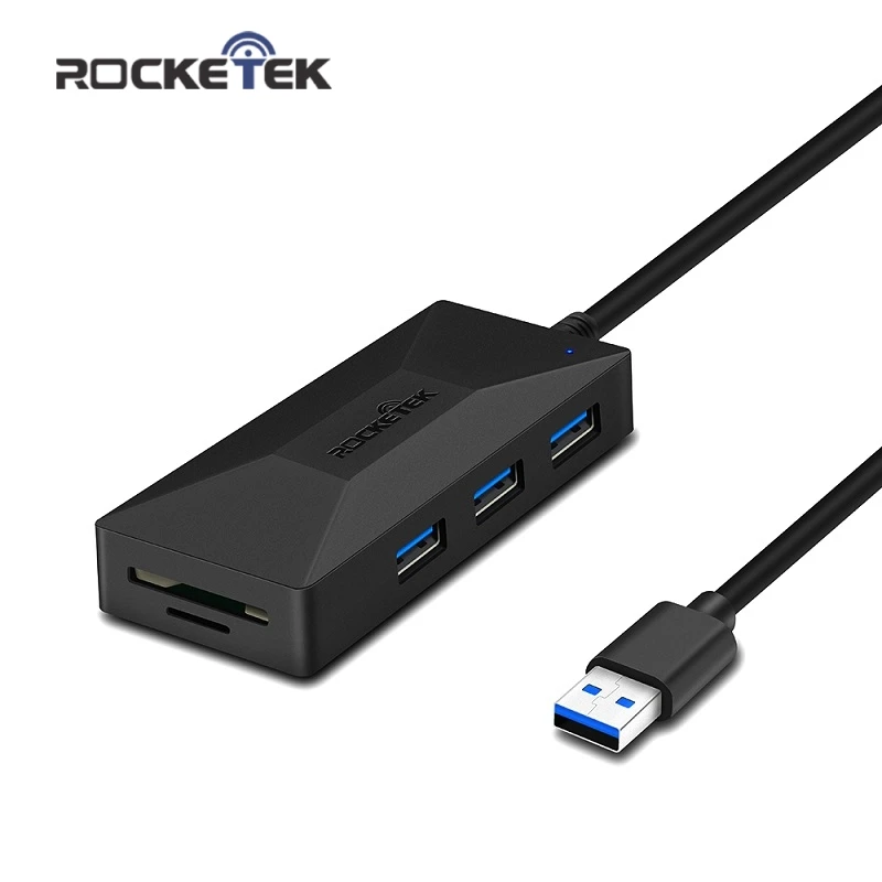 

Rocketek USB HUB with Card Reader 3 Port USB 3.0 type c HUB Splitter Micro USB Power Port for iMac Laptop computer