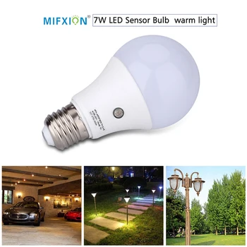 

E27 7W LED Sensor Light Bulb 85-265V 110V 220V Automatic Dusk to Dawn Bulbs Auto ON/OFF for Porch Hallway Patio Garage