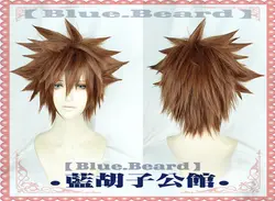 Аниме Kingdom Hearts Sora косплей парик коричневый короткие синтетические волосы Хэллоуин костюм парики + парик крышка