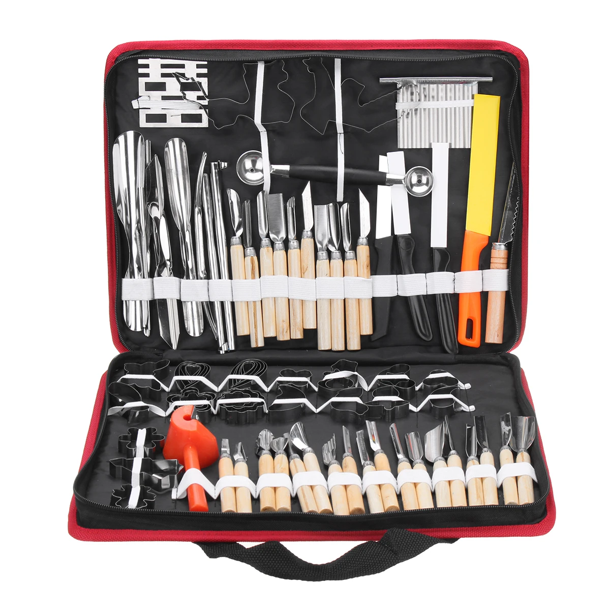 80PCS/Set Kitchen Carving Tool Kit Set with Portable Storage Bag