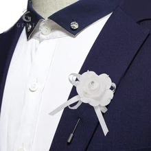

Genie 12pcs Wedding Decoration Best Man Corsage Pins Groom Suit Accessories Boutonniere DIY Artificial Flowers Foam Rose Brooch