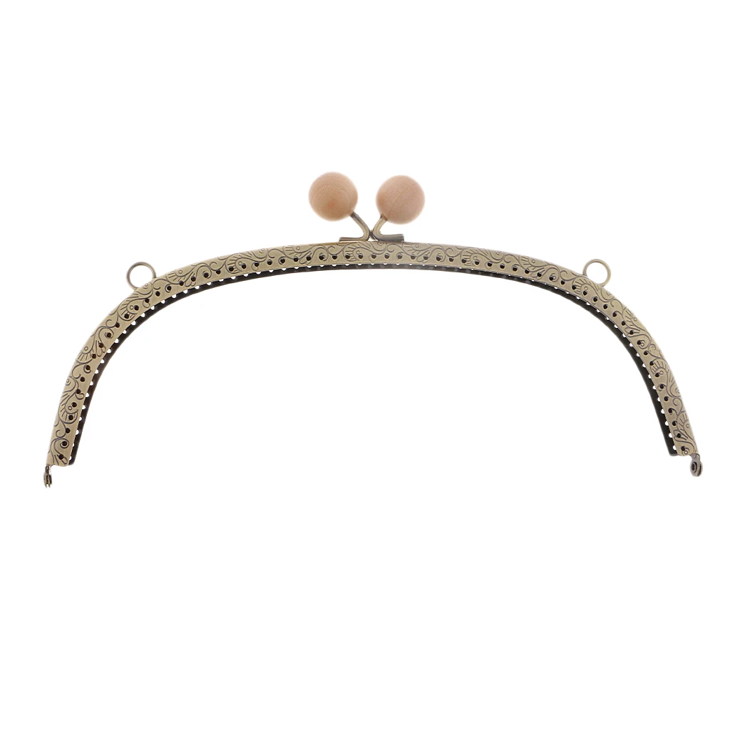  24.5cm Metal Arch Frame Kiss Clasp Lock Bead Head for DIY Handbag Purse Coin Bag