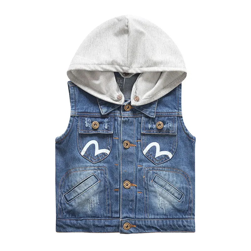 New Fashion Girls/Boys Denim Vest Baby Children's Jeans Waistcoat